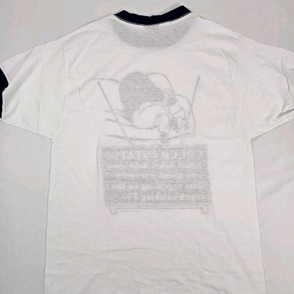 Vintage Nwot Couch Potato Funny Humor Gag Gifts 80s Screen Stars Ringer Tee L - Picture 9 of 9